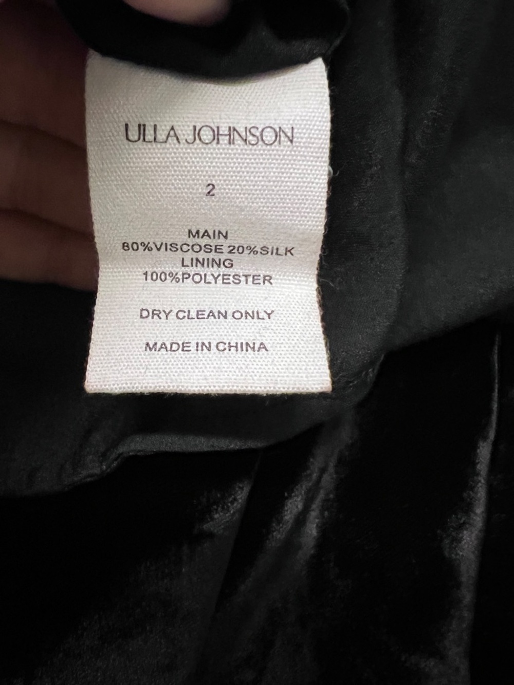 Ulla Johnson Lavinia Black Velvet Silk Maxi Gown NWT Size 2 - Picture 11 of 11